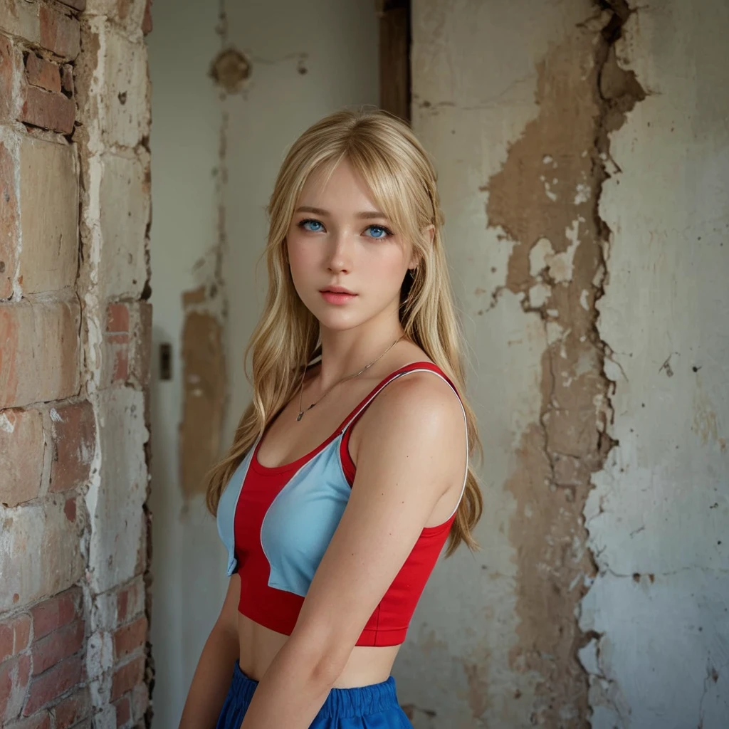 Marie Rose, (best quality,8K,UHD,realistic:1.37),beautiful detailed light blue eyes,beautiful detailed face,long blonde hair,ultra-realistic texture.