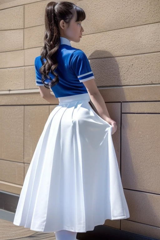 (Super detailed, highest quality, Detailed face, Anatomically perfect body), Shiny skin, (1 girl), Dwarf, Moderate, (I want to pee, An urgent need to go to the toilet, wants to pee:1.2), (Queue for the toilet:1.2), (Are standing:1.3), (White Uniform:1.3), (Long skirt:1.8), (socks, Leather shoes, Hime cut:1.3), (Knees together and feet apart:1.4), (Rubbing each other&#39;s thighs:1.5), (Place your hands between your legs:1.2), (Leaning forward:1.1), (Hold your groin:1.4), (The girl can&#39;t stand up straight), (The pupils constrict:1.2), (blush:1.8), (Embarrassment:1.5), Flowing sweat, (impatience, Sense of crisis:2), (pain:1.2), (shortness of breath:1.4), (avert your eyes:1.3), (whole body:1.4), From below, From the side