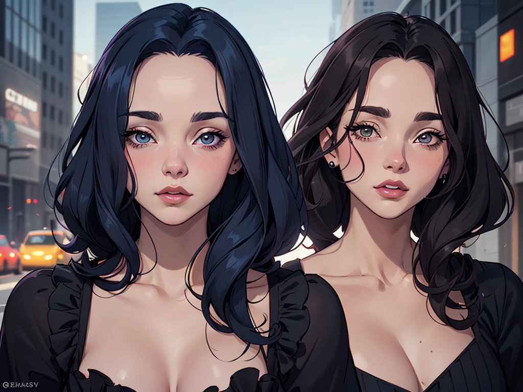 Personagem Christina Ricci cabelo preto estilo Morticia AddamsImagem de desenho animado de uma mulher .cartoon style illustration, estilo de arte dos desenhos animados, estilo de arte dos desenhos animados, digital illustration style, design de personagens altamente detalhado, arte digital detalhada fofa, City fan art, Design de personagens de retrato, beautiful digital illustration, retrato de alta qualidade, Arte em quadrinhos, jovem expressando desejo sexual. Corpo inteiro escultural