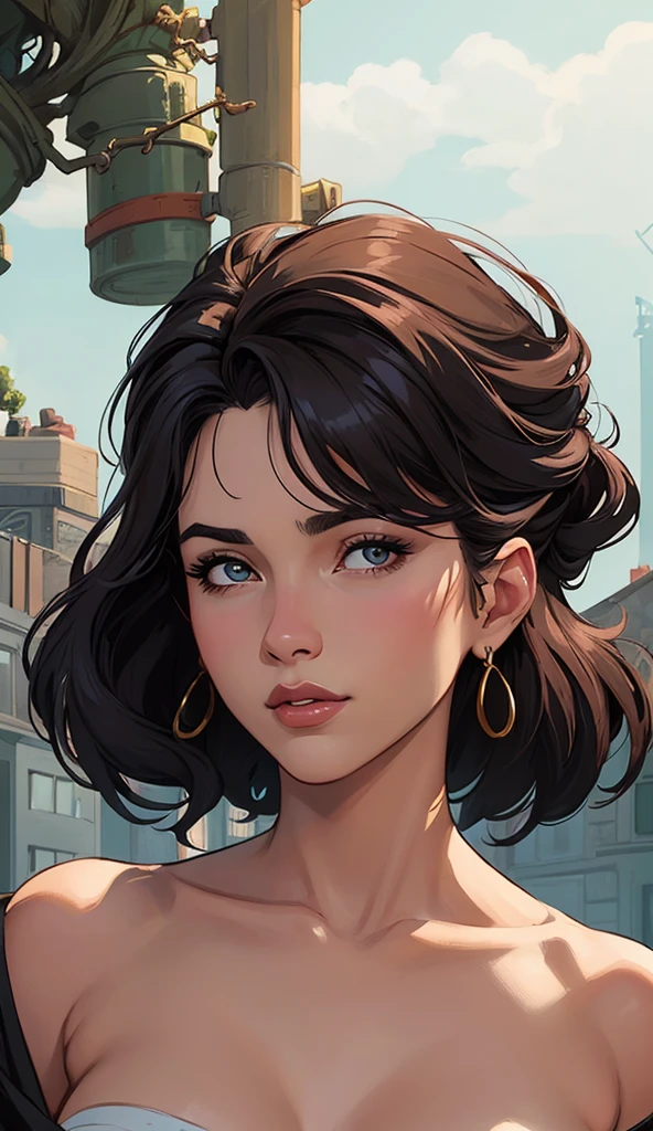 Cartoon style digital illustration style GTA digital style, estilo atompunk design de personagens altamente detalhado, arte digital detalhada coragem, Forest fan art, Design de personagens de retrato, beautiful digital illustration, retrato de alta qualidade, Arte em quadrinhos, mulher jovem cabelo com transas lindas . Queen Anna of ArendelleBeautiful lined eyes Medium large bust and wonderful ???? clothes. image expression of ?????? desire from waist to head illustration Queen Anne of Arendelle atompunk style Fallout 4 style pose playboy magazine with beautiful ??????? ??????????????? wonderful ??????? Character Christina Ricci black hair style Morticia AddamsCartoon image of a woman .cartoon style illustration, estilo de arte dos desenhos animados, estilo de arte dos desenhos animados, digital illustration style, design de personagens altamente detalhado, arte digital detalhada fofa, City fan art, Design de personagens de retrato, beautiful digital illustration, retrato de alta qualidade, Arte em quadrinhos, jovem expressando desejo ??????. Corpo inteiro escultural