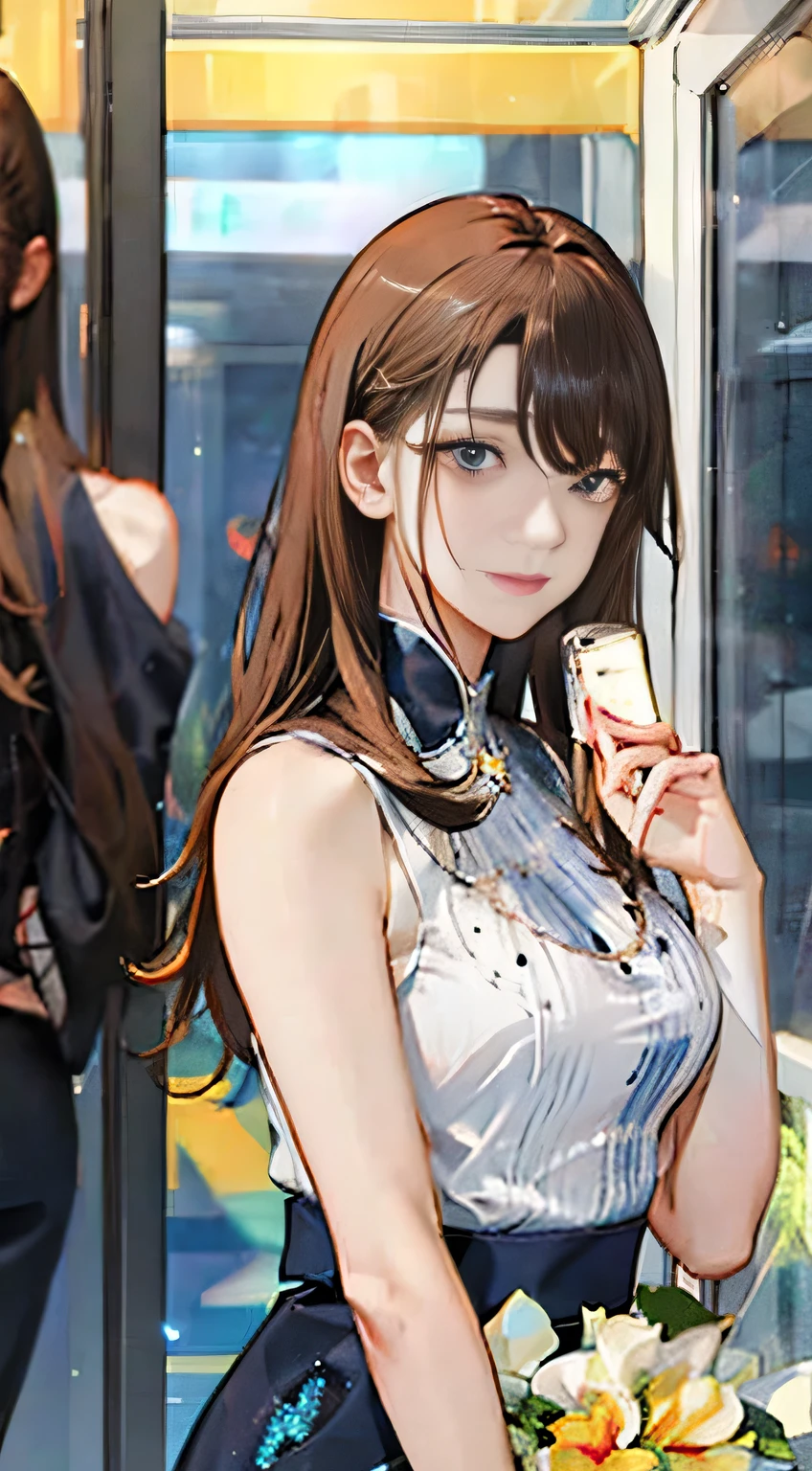 highest quality, masterpiece, One woman、 whole body, Very delicate and beautiful woman, 8K Wallpaper, Beautiful fine details, Beautiful sparkle, Cinematic lighting、27 years old、Idol、sexy、Colorful costumes、Red Line、Tall beauty、Sadistic