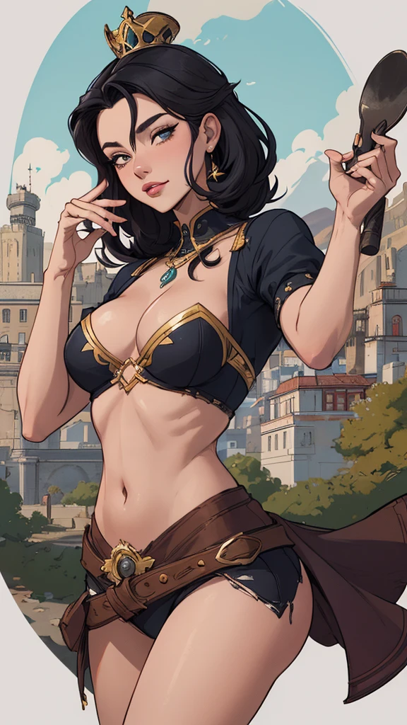 Personagem mulher estilo a  lindos redondos e firmes tompunk Fiona rainha Anna de Arendelle com marcas de guerras Imagem de desenho animado de uma mulher .Ilustra??o estilo desenho animado, estilo de arte dos desenhos animados, estilo de arte dos desenhos animados, digital illustration style, estilo atompunk design de personagens altamente detalhado, arte digital detalhada coragem, Forest fan art, Design de personagens de retrato, beautiful digital illustration, retrato de alta qualidade, Arte em quadrinhos, mulher jovem cabelo com transas lindas . Queen Anna of ArendelleBeautiful lined eyes Medium large bust and wonderful sexy thes. image expression of sexual dfrom wa head illustration Queen Anne of Arendelle atompunk style Fallout 4 style pose beautiful round and firm breasts playboy magaaracter na Ricci black hair style Morticia AddamsCartoon image of a woman .cartoon style illustration, estilo de arte dos desenhos animados, estilo de arte dos desenhos animados, digital illustration style, design de personagens altamente detalhado, arte digital detalhada fofa, City fan art, Design de personagens de retrato, beautiful digital illustration, retrato de alta qualidade, Arte em quadrinhos, jovem expressando desejo sexual. Corpo inteiro escultural