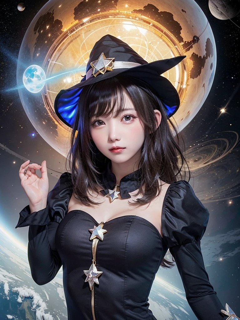 ((World of Darkness)),Professional , masterpiece、top-quality、photos realistic , depth of fields 、Golden Magic Wand、(((Fight dragons))),(Dragon Black Metal Body:1.9),(latex black-blue、(cleavage of the breast),(Fight dragons)、、(((Particles of light))),(Micro Bikini Armor:1.7),Gorgeous gold weapons ,(Fight dragons)、Seductive look、The face of the dragon is out、(blood splattere、Armpit、((((With a magic wand))), ) , (((Wearing a black latex wizard hat))),(demonic wings) ,((a blond))、(Castle background)、((Gangle's forest background))、Beautiful Caucasian beauty、1a person、Armpit、dynamic ungle,(((Detailed Silver Dragon Wizard Hat)))、Smaller head、A smile、Castle background、Thin and beautiful female hands、cleavage of the breast、Soldier in iron armor on background、Mystical expression、Light Effects、intense fighting、Wind-effect、magic circles、With the legendary magic wand、Dragon's tail、explosions、Toostock、Toostock、(Beautuful Women),