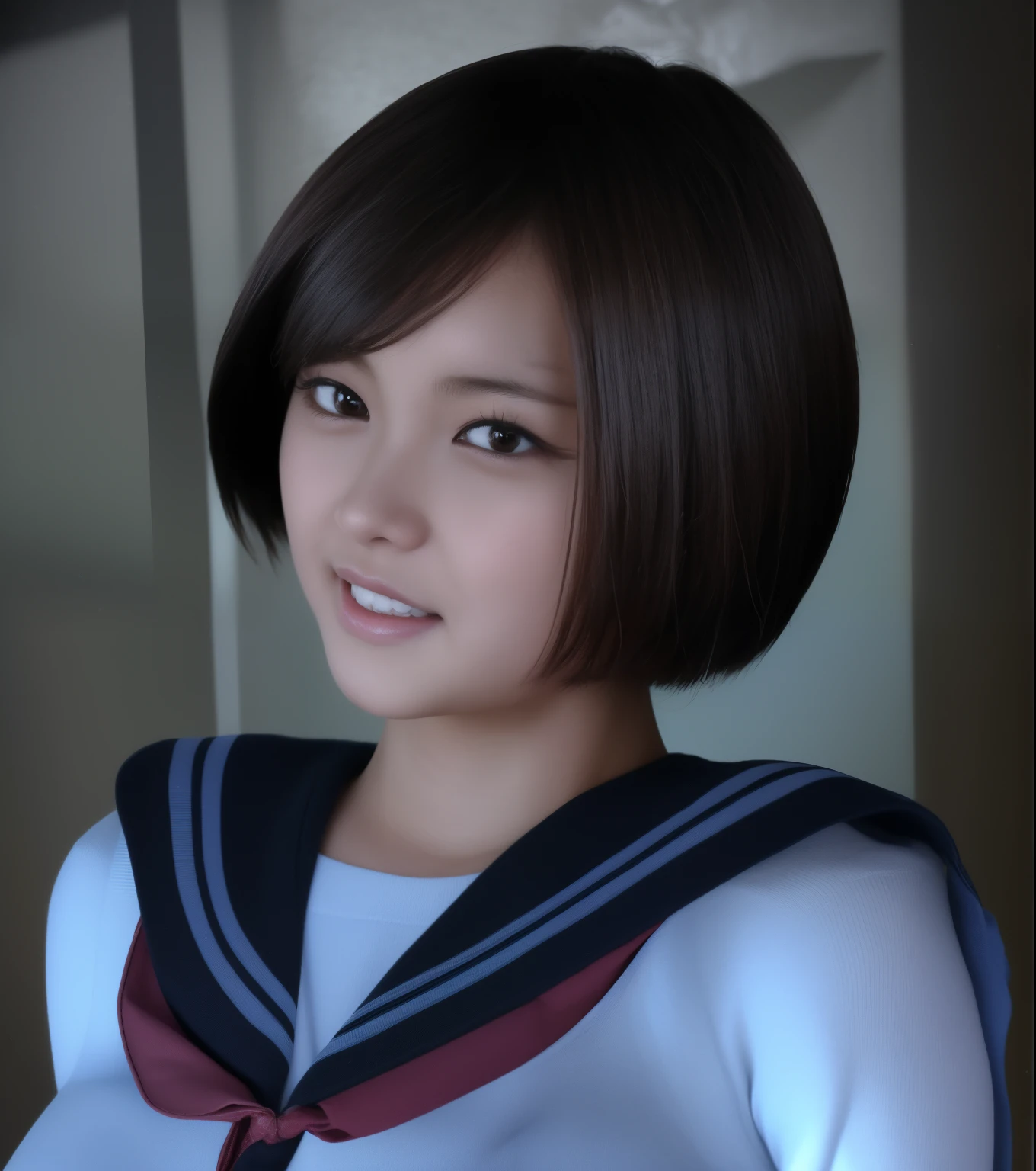 (((masterpiece))),  (Beautiful Japanese Girl, Classmate, Landscape and innocence，cute) ，超A high resolution, Realistic, Ultra-detailed, 8k,highest quality, Very detailed, Detailed Background,Slender,Very beautiful Japanese girl, Detailed face:1.3), (Boyish short hair，Black-haired :1.4), (，cute系,Adorable 14 year oPerfect body:1.1),  (Brown blazer, Lightブラウンのプリーツミニスカート,((Black high socks))), Provocative smile,Show me your beautiful teeth,Rosy Cheeks，非常にDetailed face、Detailed lips、Detailed eyes、 gravure idol，Clear Skin、，A Japanese high school with the school emblem on its chest， wonderful, In detail,(In the classroom), ((Full Body Shot)), Perfect Anatomy, Photorealistic,photograph, Perfect Skin, Warm air，(Beautiful thighs，Perfect feet without discomfort)，Hopes and fears，Sexy pose looking at camera,Please show me your white underwear，Light