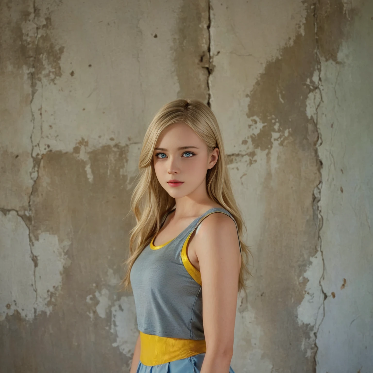 Marie Rose, light blue eyes, (best quality, ultra-detailed), (realistic:1.37), beautiful and detailed face, ultra-realistic texture, delicate face, delicate body, red lipstick, bright colors. High definition, 8k. athletic body