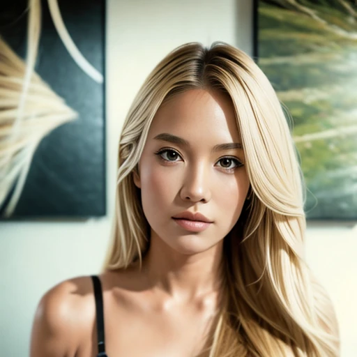 (masterpiece, best quality:1.2), 1girl, solo, blonde hair, blurry background, depth of field, looking at viewer, long hair, photorealistic, realistic