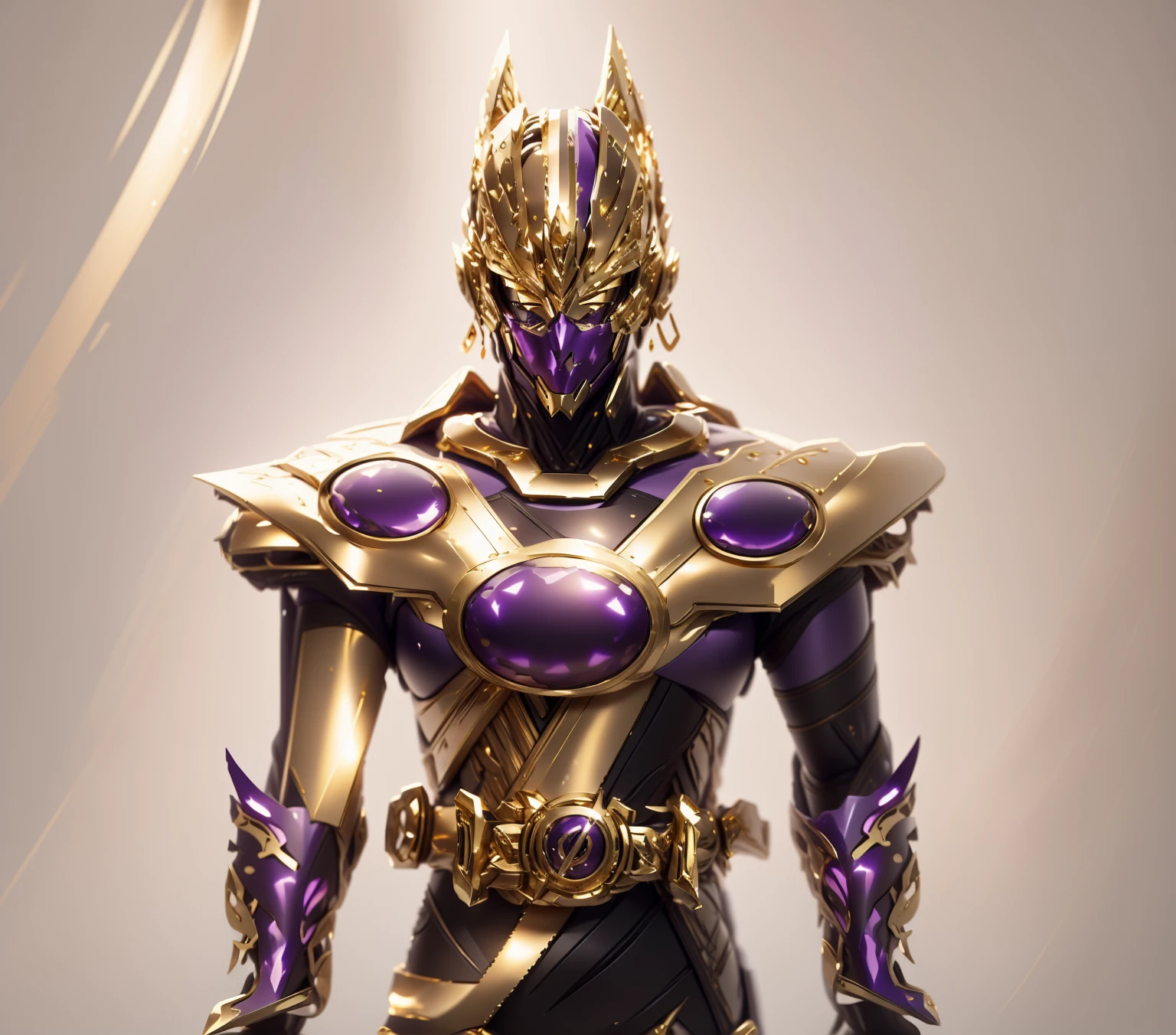 The color changes to gold and purple,Some gold and purple(Ensure its layering and armor texture,Gold as the main color)