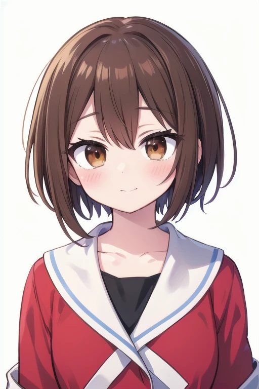 obra maestra, anime boku no heroe academia,Cute anime style,a pretty girl with brown eyes and medium short brown hair
