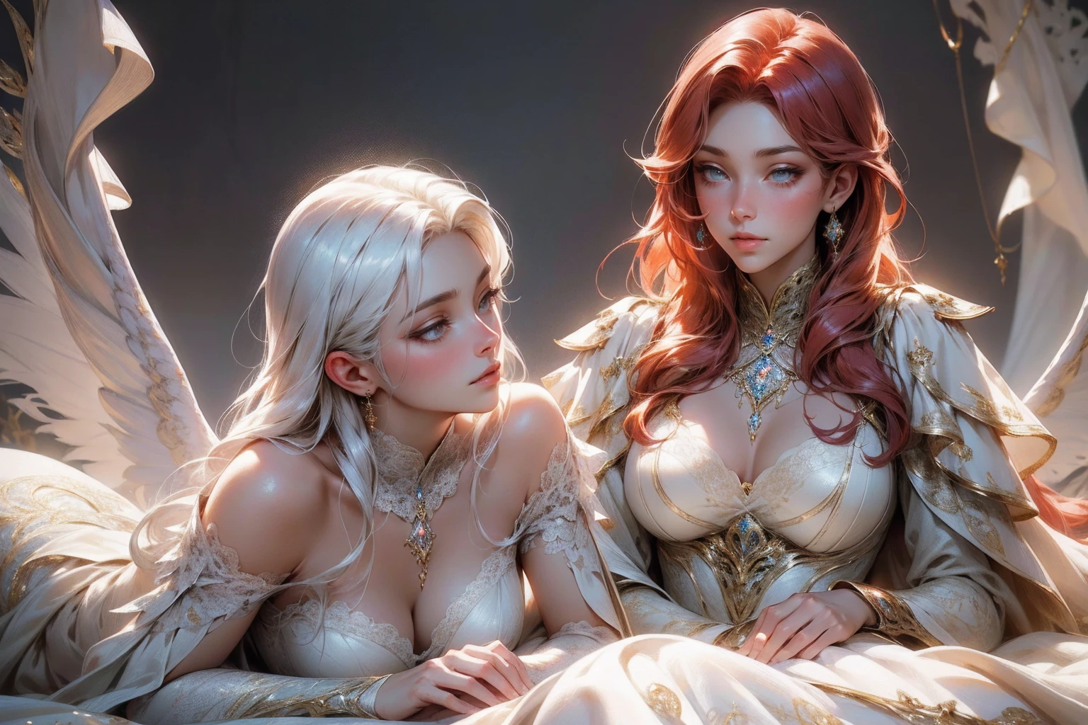 {-erro_de_anatomia:1.0}(best quality,4k,8k,highres,masterpiece:1.2), ultra-detailed, (realistic,photorealistic,photo-realistic:1.37), mature milf, illyasviel von einzbern, redhead hair, upper body, vibrant colors, glowing skin, mesmerizing eyes, elegant pose, enchanting background, delicate lace dress, surreal lighting, ethereal atmosphere, mystical aura, intricate details, artistic medium, digital illustration, fantasy, anime , mouth closed. Different posture , dynamic poses, mouth closed. Different posture, laying on the ground. Perfect fingers. Looking ahead, crystal eyes