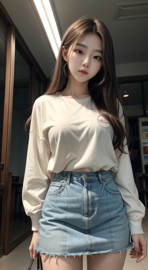 22 years old, pretty Korean female college student, Korean female idol singer Miyeon, cinematic lightning