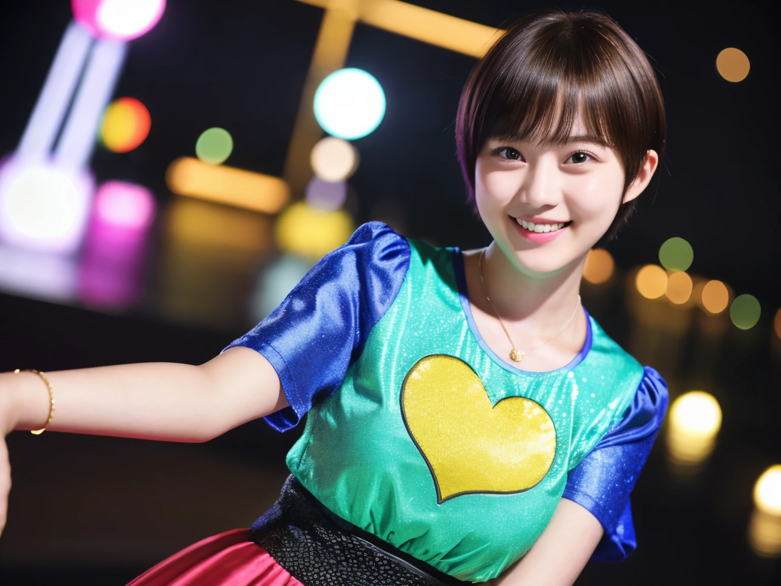 226 Short Hair, 20-year-old woman, A kind smile, (flashy short sleeve outfit)