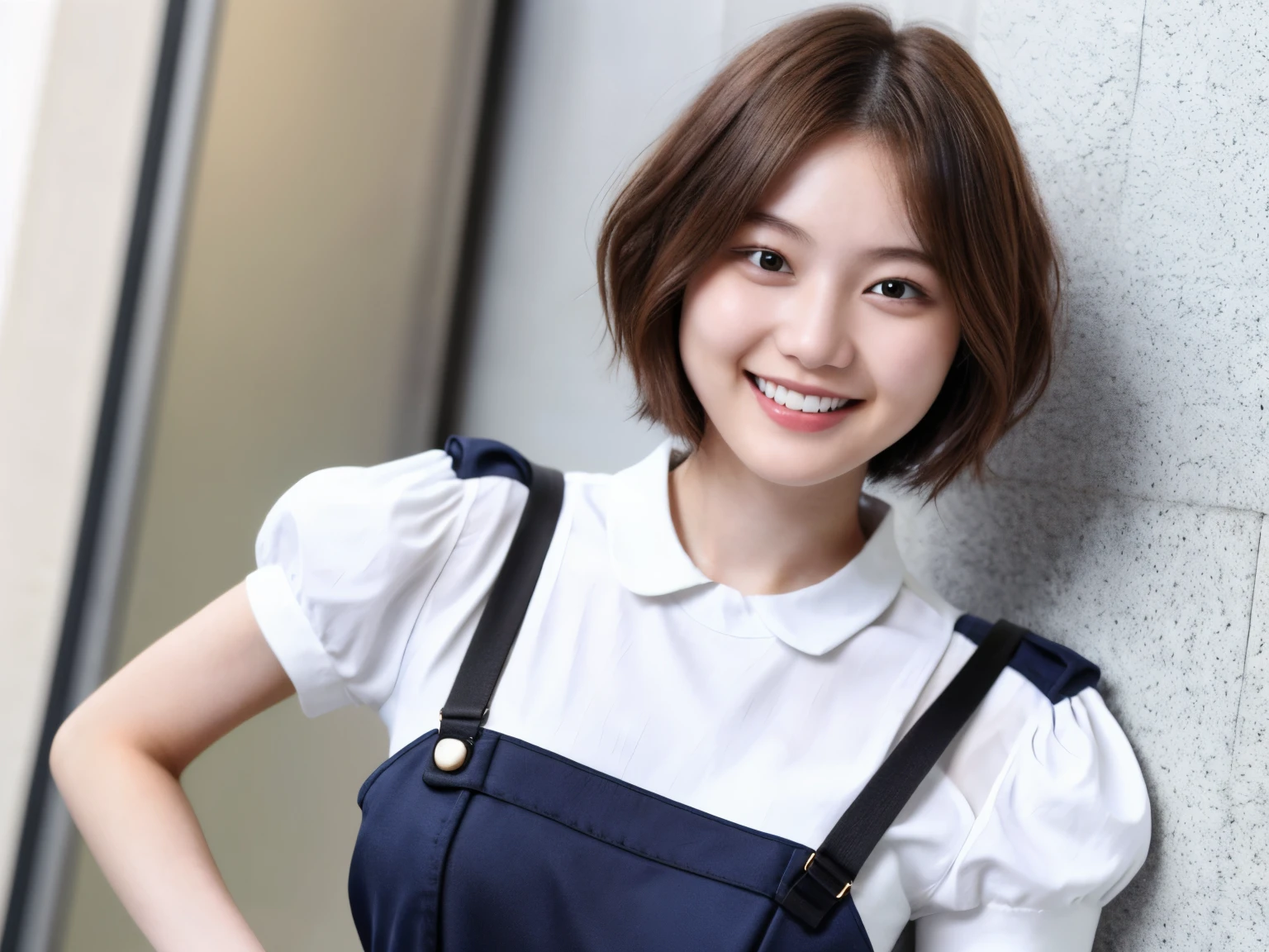 226 Short Hair, 20-year-old woman, A kind smile, (flashy short sleeve outfit)