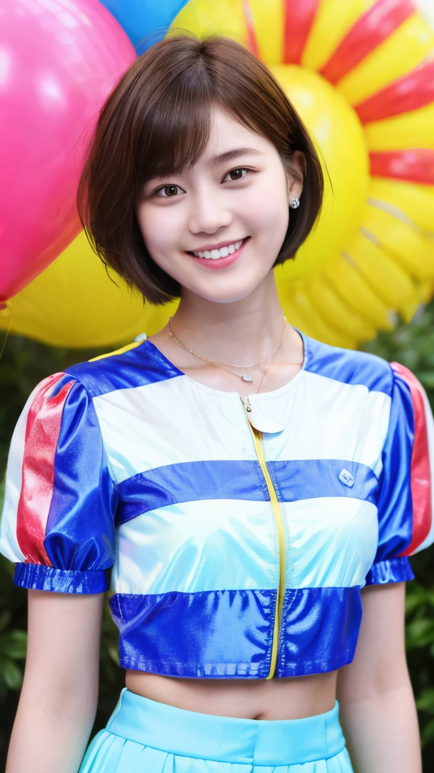 226 Short Hair, 20-year-old woman, A kind smile, (flashy short sleeve outfit)