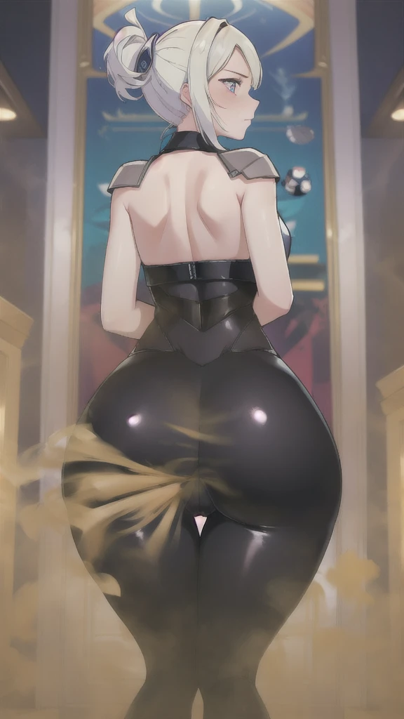 ((La mejor calidad)), ((Obra maestra)), (Detallado), Cara perfecta, 1 girl, 2B(nier automata), ((thicc ass)), ((thicc pussy)), ass naked, focus pussy,  pussy naked, doggy style, riding dick