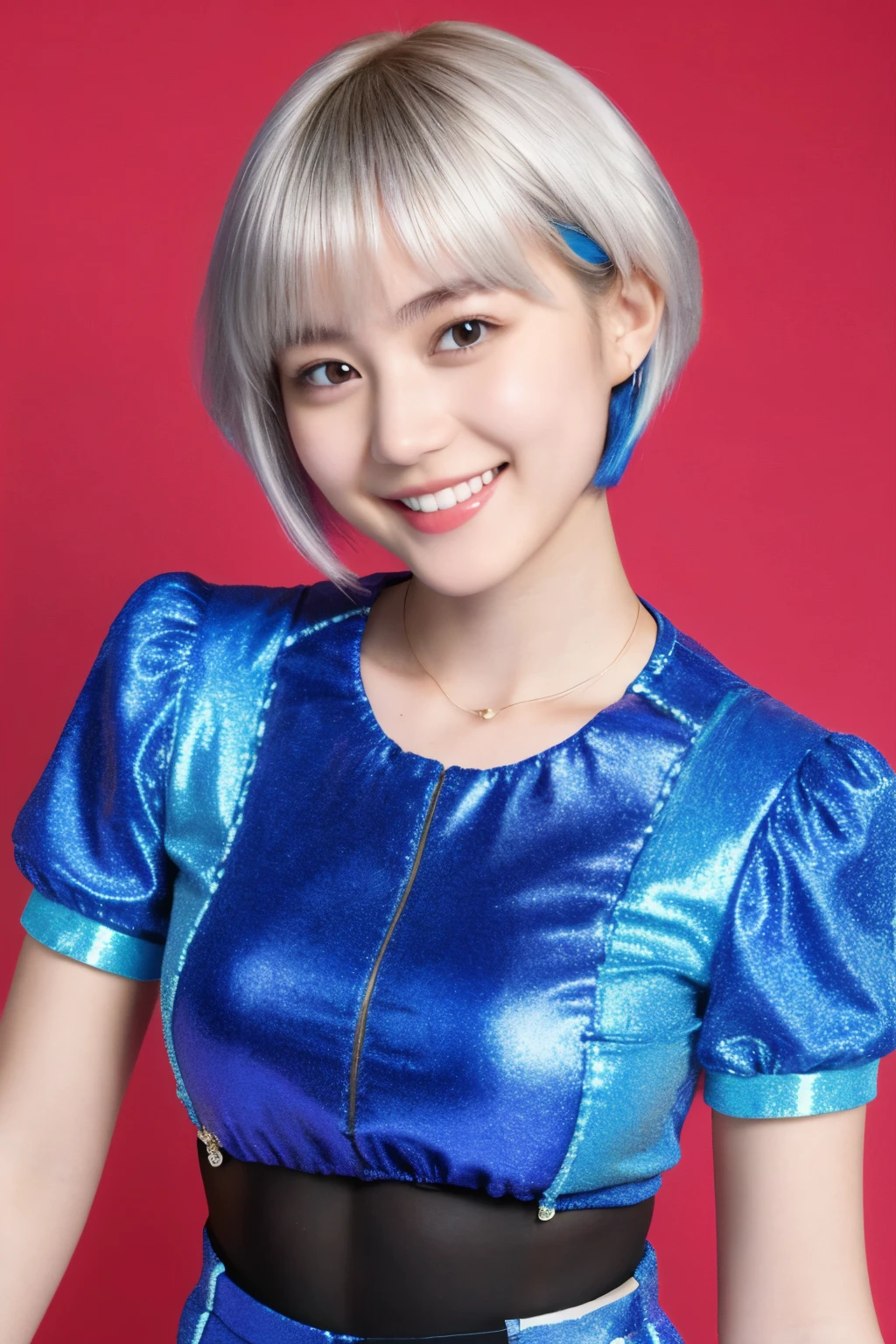 226 Short Hair, 20-year-old woman, A kind smile, (flashy short sleeve outfit)