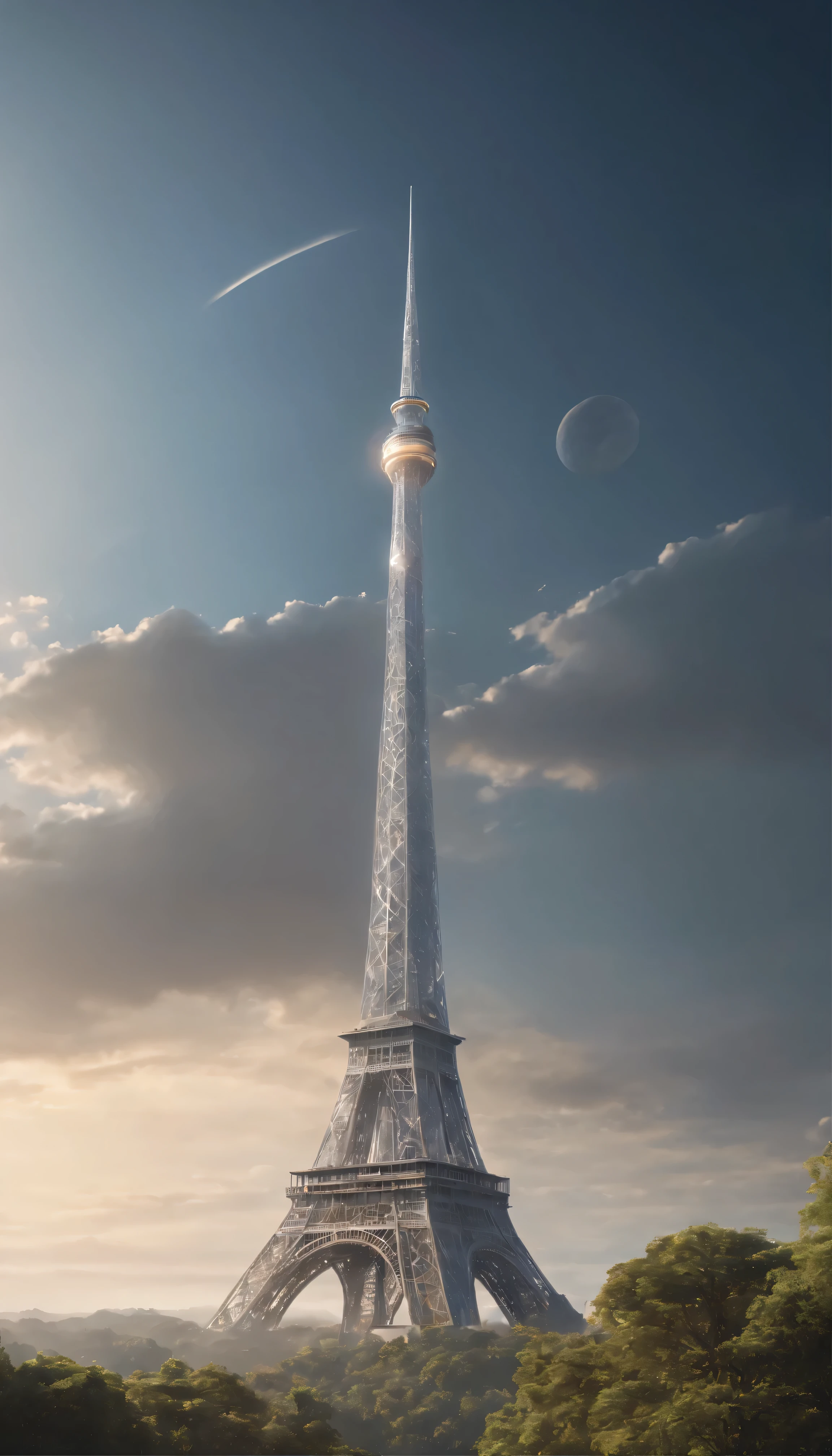 Megastructure Tower Fantasy Sci-Fi Top Quality Universe:Exquisite Galactic Masterpiece Megastructure Towers are cosmic masterpieces、Shining as a beacon of innovation and wonder、It represents the pinnacle of galactic ingenuity.。The structure is、It boasts the highest quality design, a hyper-realistic 8K CG production that seamlessly blends the boundaries of sci-fi with the pristine beauty of space.。The structure of the tower is、A dramatic blend of cutting-edge technology and whimsical fantasy.、It features a slim, narrow body that tapers elegantly towards the sky.。Light and shadow in every detail