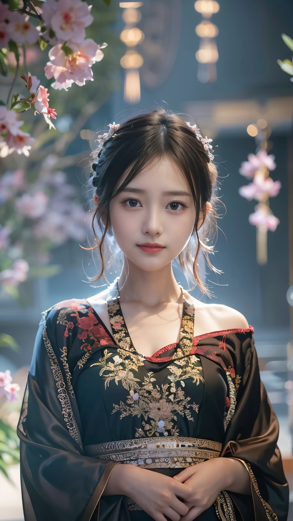 ((最high quality, 8K, masterpiece)), High Resolution, One Girl, Baby Face, (Sexy Chinese Dress:1.3), necklace, jewelry, (Beautiful small face), Tyndall effect, Realistic, Dark studio, Rim Light, Two-tone lighting, (High resolutionの肌: 1.2), Ultra HD, Digital SLR, Soft lighting, high quality, Volumetric lighting, Frank, photograph, High resolution,