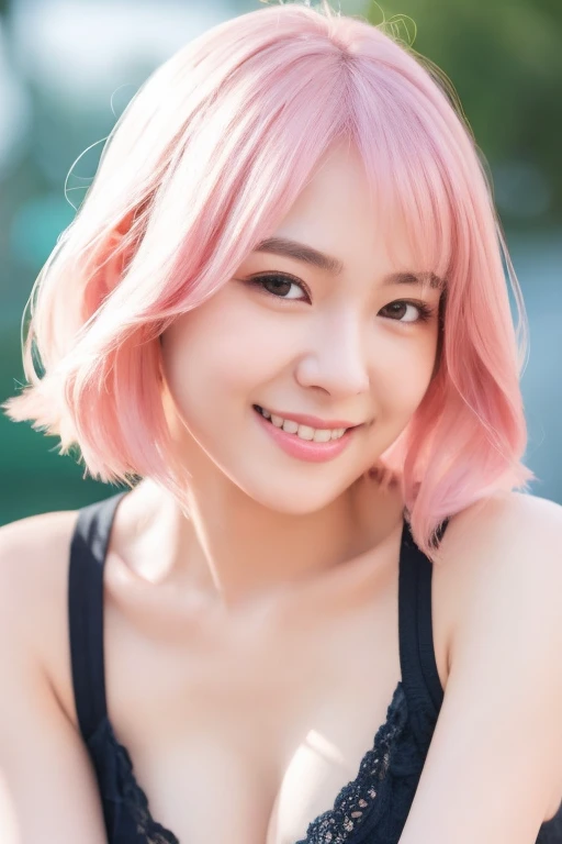 Pink Hair,Realistic, photo-Realistic:1.37),(8k, RAW Photos, highest quality, masterpiece:1.2), cute, Dayu Seren, Very delicate and beautiful girl,Very detailed, , Genuine, incredibly Absurd, Abstraction, very elaborate body, Sexy smile, young,20-year-old, Heart-shaped pupils,Pink Hair, Two-tone hair, Beautiful fine hair, Exquisite and beautiful face,Clear Eyes, Soft lips, Absurd, Very CGI-like,Huge breasts,(Exposing the breasts:1.37),Accentuate your breasts, 1匹の超cute子猫が折り紙のガンダムアーマーを着用,fur