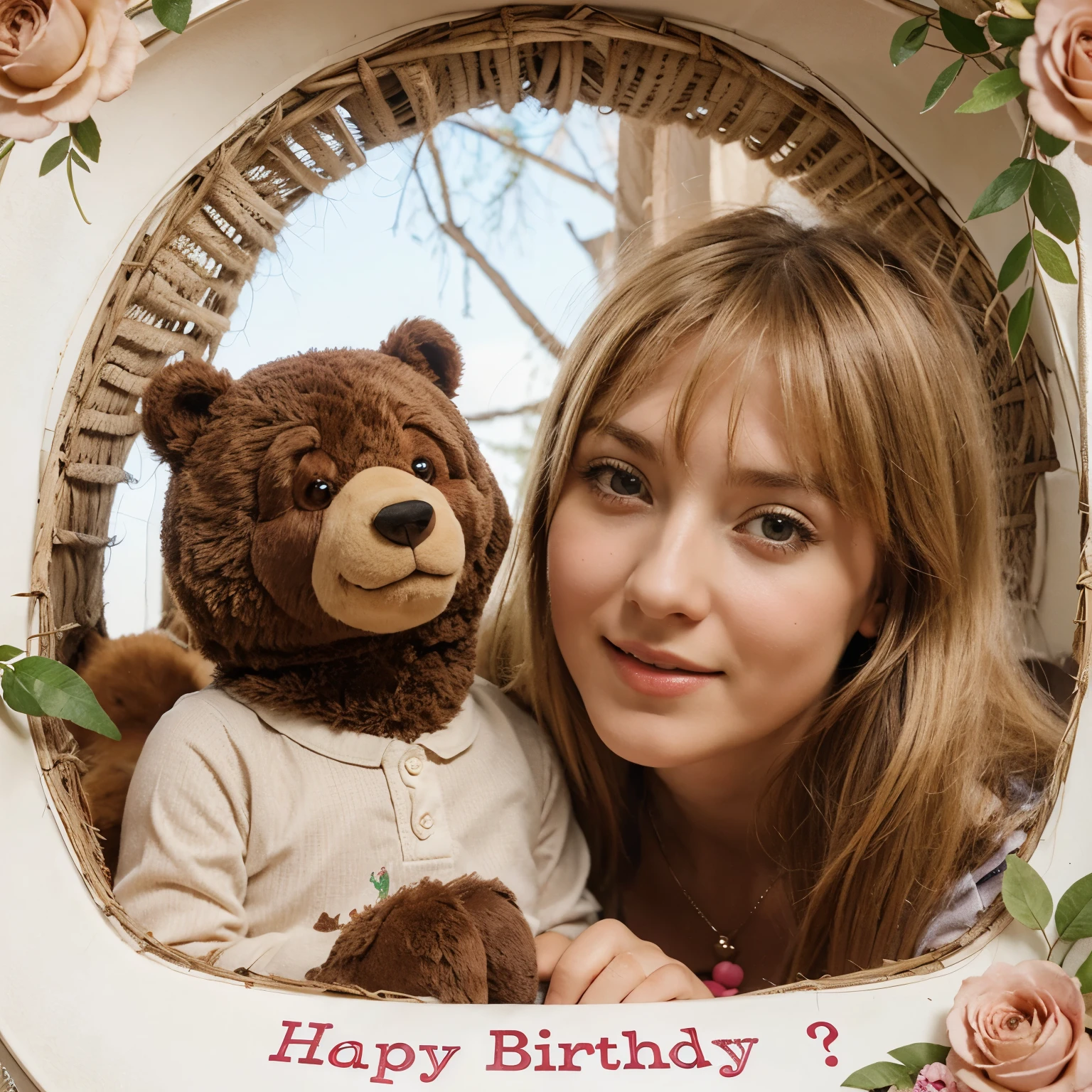 Masha and the Bear image to print that says happy birthday victoria 