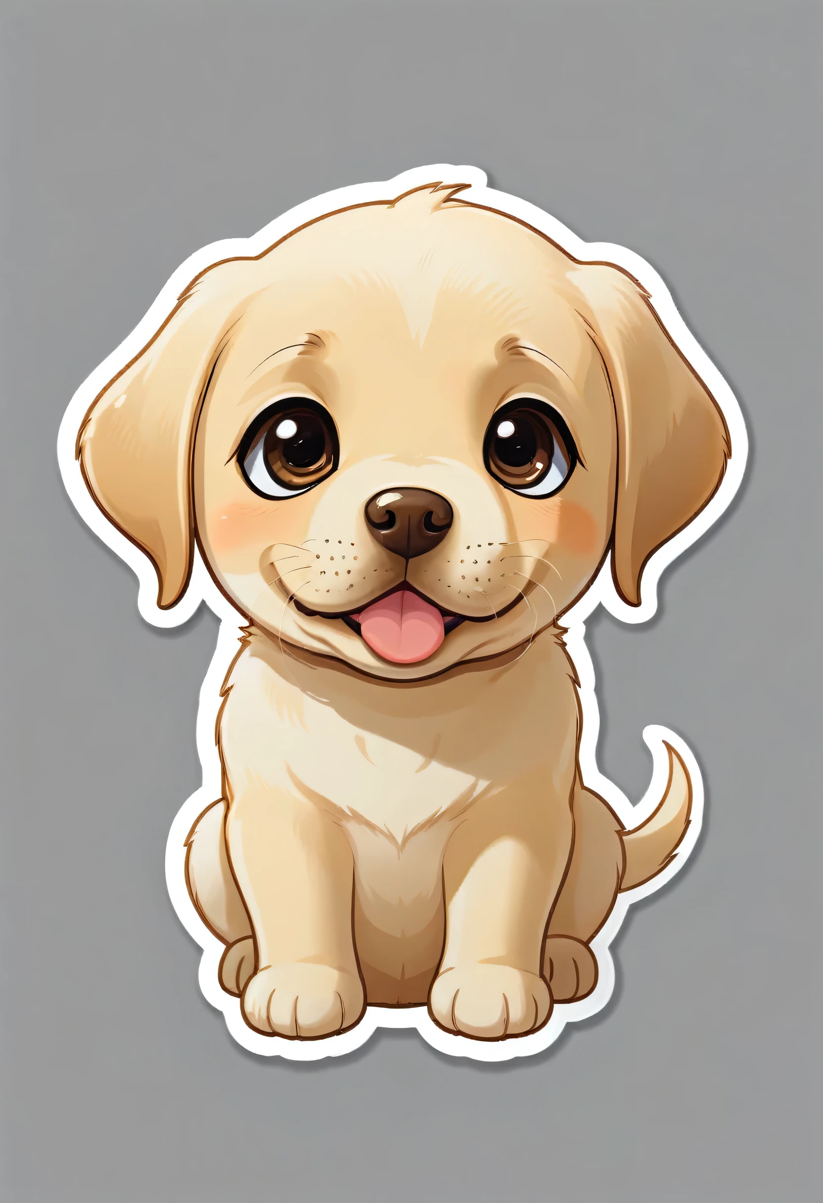 1 sticker, puppy, Labrador Retriever, Round eyes, Cute eyes, Cute gestures, Cute expression, Simple Background
