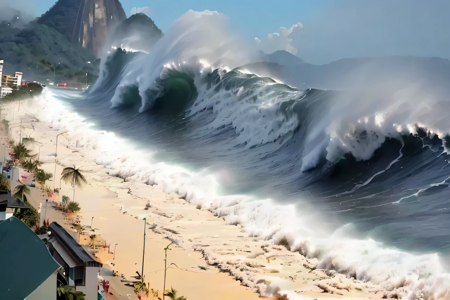 A strong undertow hit the coast of the State of Rio de Janeiro causing huge waves that invaded the streets of Itaipuaçu in Maricá by sea water. 