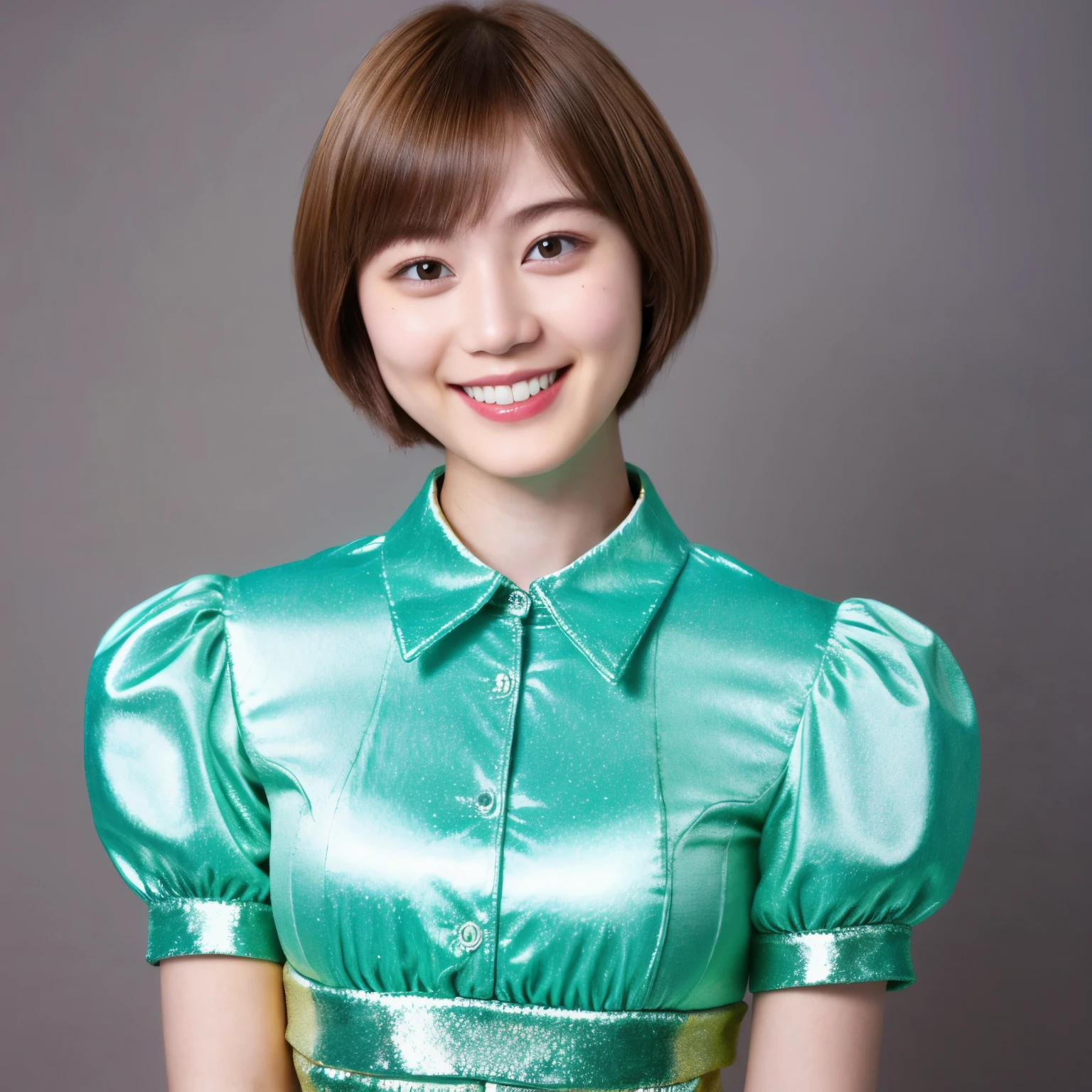 226 Short Hair, 20-year-old woman, A kind smile, (flashy short sleeve outfit)