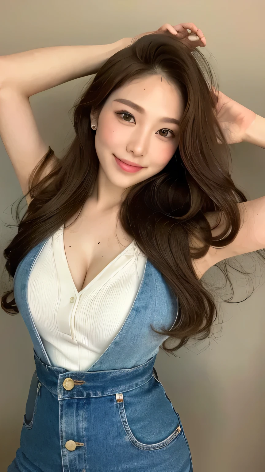 ((highest quality, 8k, masterpiece: 1.3)), 1 female, Japanese Mature,Sensual beauty: 1.3, (Hair style Brown hair Medium wave, big: 1.2), Relaxed nightwear: 1.1, Super slender face, Delicate eyes, double eyelid, Dimples,Mole, Home,relax,A motherly smile,Plump body,Cowboy shot from above,