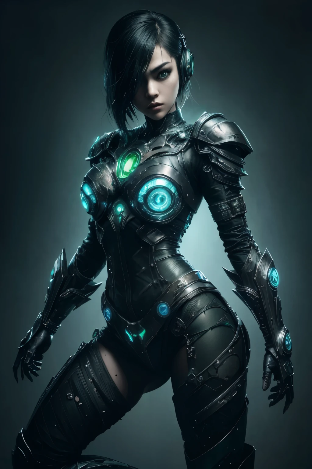 beautiful japanese young woman, extreme detailed, bodysuit, gloves, belt, thigh boots, (valorantViper:1.2), bodysuit, gloves, belt, thigh boots, respirator, looking at viewer, face, portrait, close-up, green, slender, (combat ready stance), (tactical outfit), (solo character), (gaming theme:1.5), short hair, green, (black hair), (milittary gear), (gas mask:0.4), (poisonous green:1.2), (glowing  effects),