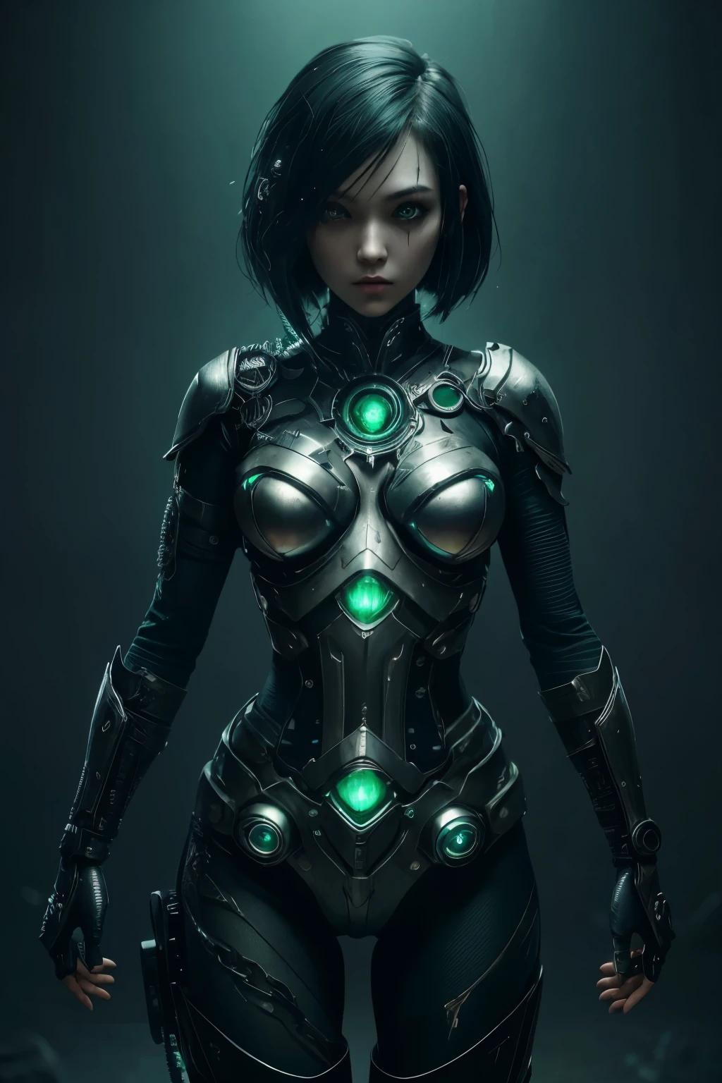 beautiful japanese young woman, extreme detailed, bodysuit, gloves, belt, thigh boots, (valorantViper:1.2), bodysuit, gloves, belt, thigh boots, respirator, looking at viewer, face, portrait, close-up, green, slender, (combat ready stance), (tactical outfit), (solo character), (gaming theme:1.5), short hair, green, (black hair), (milittary gear), (gas mask:0.4), (poisonous green:1.2), (glowing  effects),