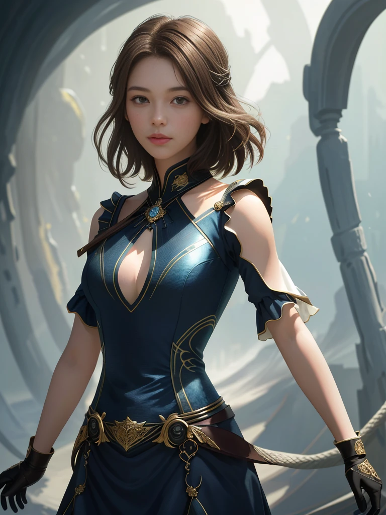 (1 Girl:1.3), Solitary, __body parts__, Official Art, Unity 8k wallpaper, Super detailed, beautiful and beautiful, beautiful, masterpiece, best quality, Raw, masterpiece, Ultra-detailed photos, best quality, Ultra-high resolution, Realism, Sunlight, Shoulder length brown short hair, Stunning beauty, Dynamic poses, Delicate face, Vibrant eyes, (Look at it from the front), She&#39;s wearing a full body steel Spider-Man suit, , Delicate face, Detailed complex busy background, messy, Gorgeous, milky, Very delicate skin, Realistic skin details, Visible pores, Clear focus, Volumetric fog, 8K Ultra HD, DSLR camera, high quality, Film Grain, White skin, Photo realism, Rama Photography, Ruins of the city of the future, translucent