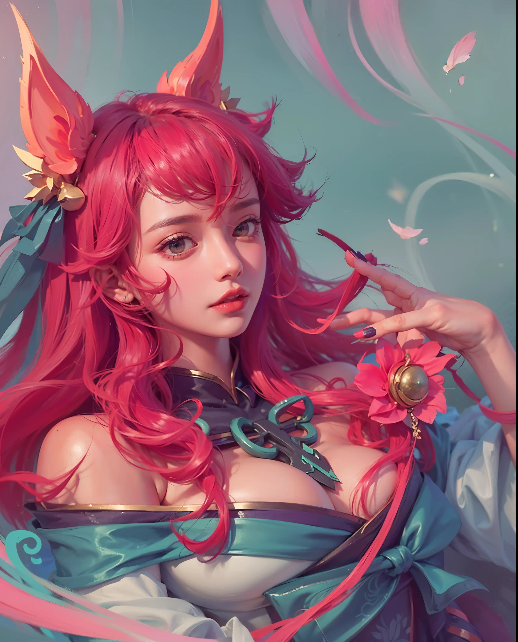 a close up of a 2 girls , black hair , big booobs , shadowbringers cinematic, 4 k detail fantasy, a beautiful fantasy empress, game cg, xianxia fantasy, xianxia hero, 2. 5 d cgi anime fantasy artwork, cinematic goddess close shot, ruan jia and artgerm, wow 4 k detail fantasy, hyperdetailed fantasy character
