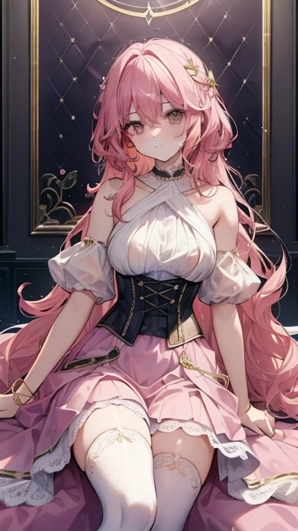 2 chicas, k pop idol face:1.2, parado uno al lado del otro, sonrisa seductora, cuerpo completo, abrazo,:),( pechos medianos:1.3),(various color long wavy cabello, elaborately lace high detallado designed pink frilled long medival dress, high detallado corset:1.3) ,(vestido color rosa con hombros descubiertos,high detallado Ropa:1.3), (Sala VIP u200eVIP:1.2), (volantes,Hermoso bordado :1.4), (elaborate lace- high detallado thighhighs,guantes de codo:1.2),French_trenza , cabello_ornamento, brillante_Ropa, (noche:1.3), ,(perfect lighting,side lighting,fuga de luz,brillante skin,:1.2), (mejor calidad), (obra maestra), detallado, ),un extremadamente delicado y hermoso,, cuerpo completo, NSFW:1.3 s