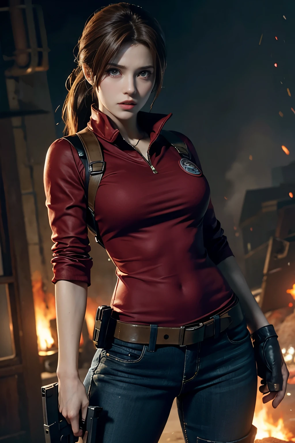 Resident evil, beautiful Claire redfield, with gun