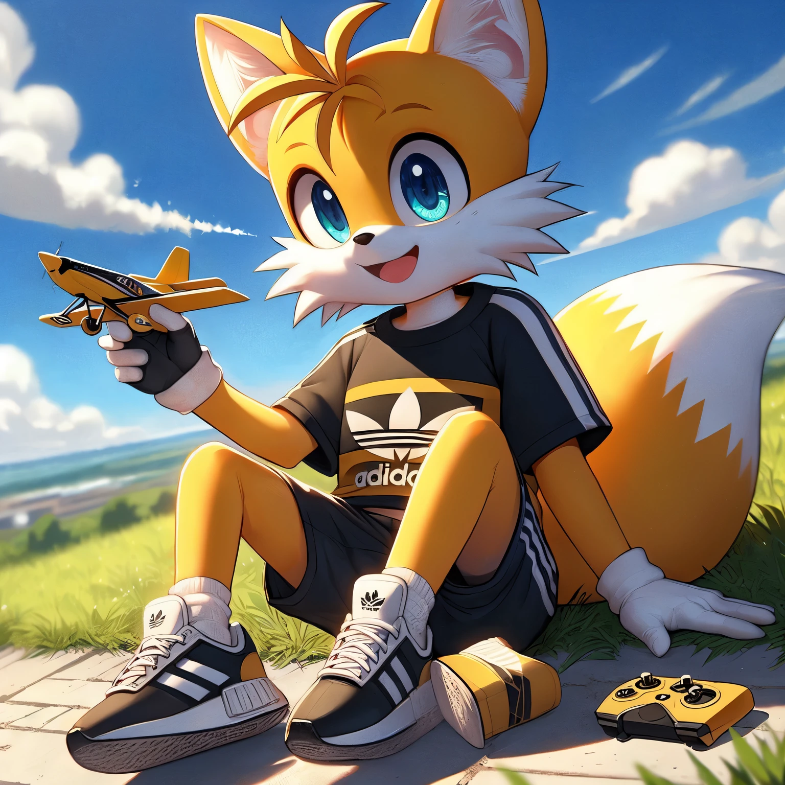tails the fox happy