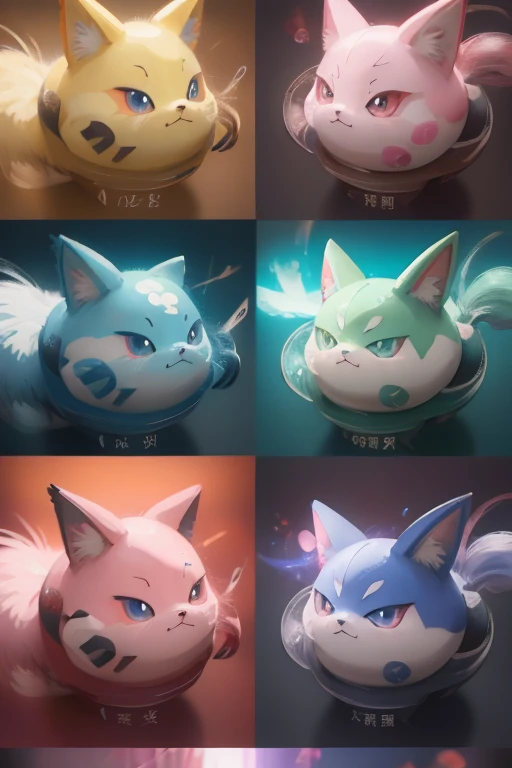 Close-up scene of a bunch of cartoon pokemon animals,以混乱和各自unique的特色为灵感。Concept illustrations in pixel art and Pokemon style,Show the style of cute Pokémon,mystery、novelty、Earth-type and various other Pokémon。Photos of real life are integrated into the picture,Adds Pokémon-style realism。at the same time,呈现出mystery、Strange and uniquely evolved Pokémon。Drawing on Digimon key art and the work of Ken Sugimori,营造一种mystery、unique、Attractive visual effects。Try to include as much detail as possible,Make the picture high resolution、Ultra-realistic effects。You can also use professional and photography techniques,Highlight the vividness of colors、The natural light and the exquisiteness of the whole picture。
