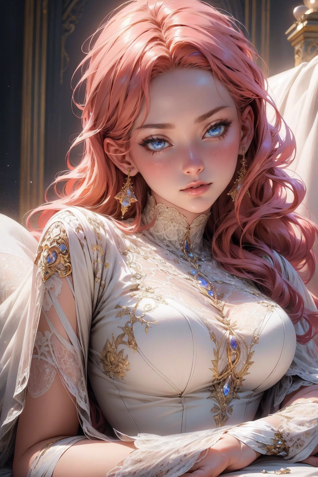 {-erro_de_anatomia:1.0}(best quality,4k,8k,highres,masterpiece:1.2), ultra-detailed, (realistic,photorealistic,photo-realistic:1.37), mature milf, illyasviel von einzbern, redhead hair, upper body, vibrant colors, glowing skin, mesmerizing eyes, elegant pose, enchanting background, delicate lace dress, surreal lighting, ethereal atmosphere, mystical aura, intricate details, artistic medium, digital illustration, fantasy, anime, laying on the floor, backwards, looking back