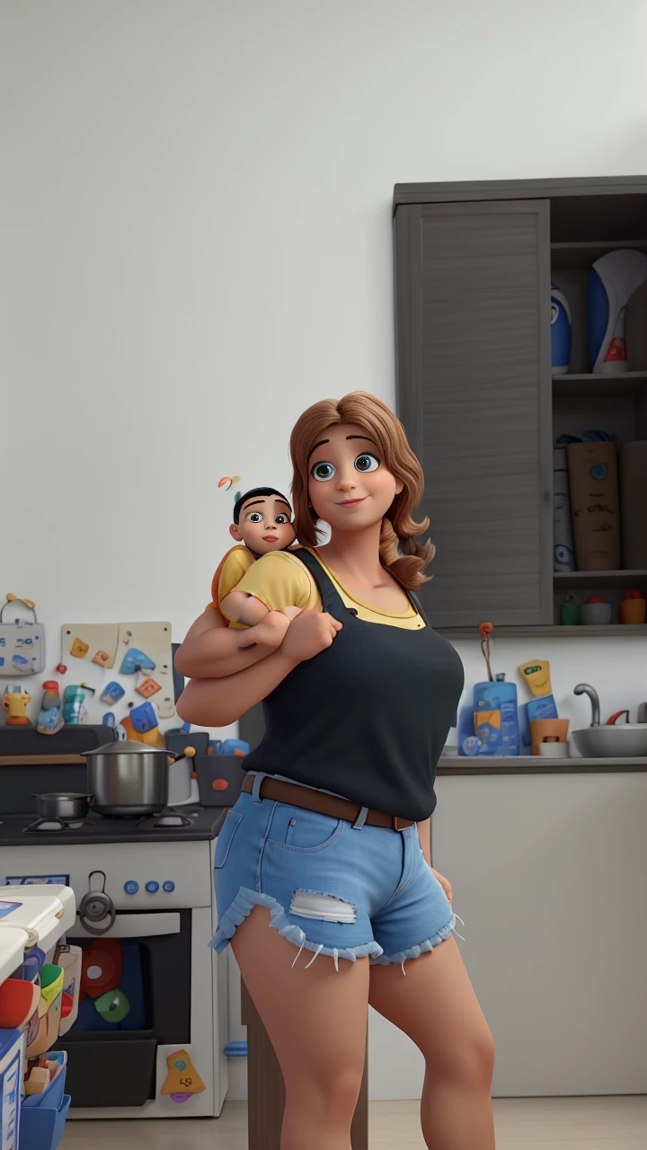 mommy , menino cabelo pequeno castanho , pai olhos castanhos barba cerrada Disney pixar | | |