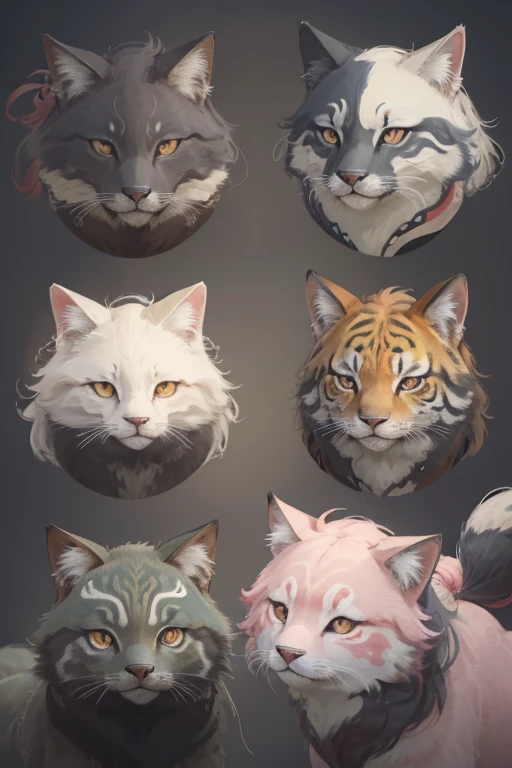 Close-up scene of a bunch of cartoon pokemon，Inspired by chaos and unique character。Concept illustrations in pixel art and Pokemon style，改造wild animals,wild animals,peaceful animal,animal illustrations,mixed species,different kinds of animals,various species,diverse animals,peaceful coexistence,animal world,animal kingdom,animal art,combination of animals,harmonious animals,author：Maki Haku,animal kingdom插圖,species diversity,和平的wild animals,Peaceful creatures,Peaceful wilderness,natural harmony,mix of animals,wild animals的插圖