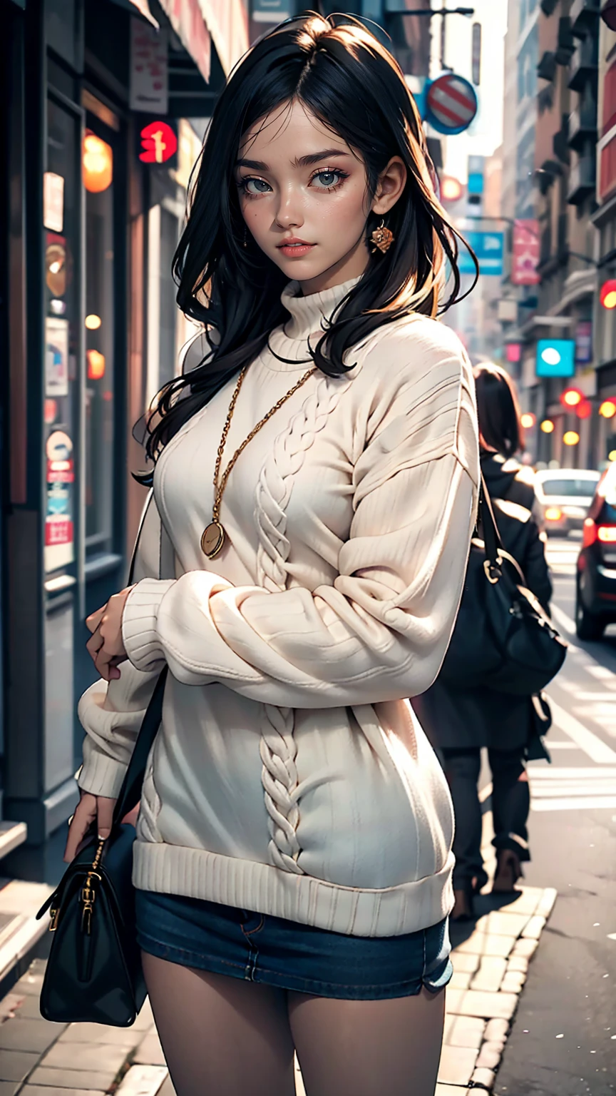 Wearing knitted clothes