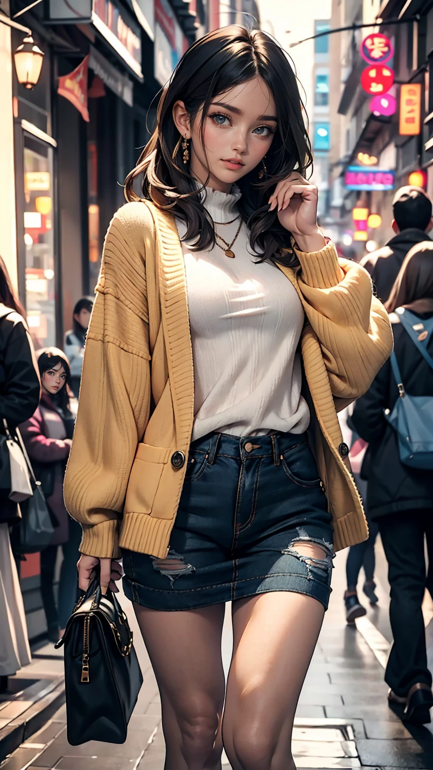 Wearing knitted clothes