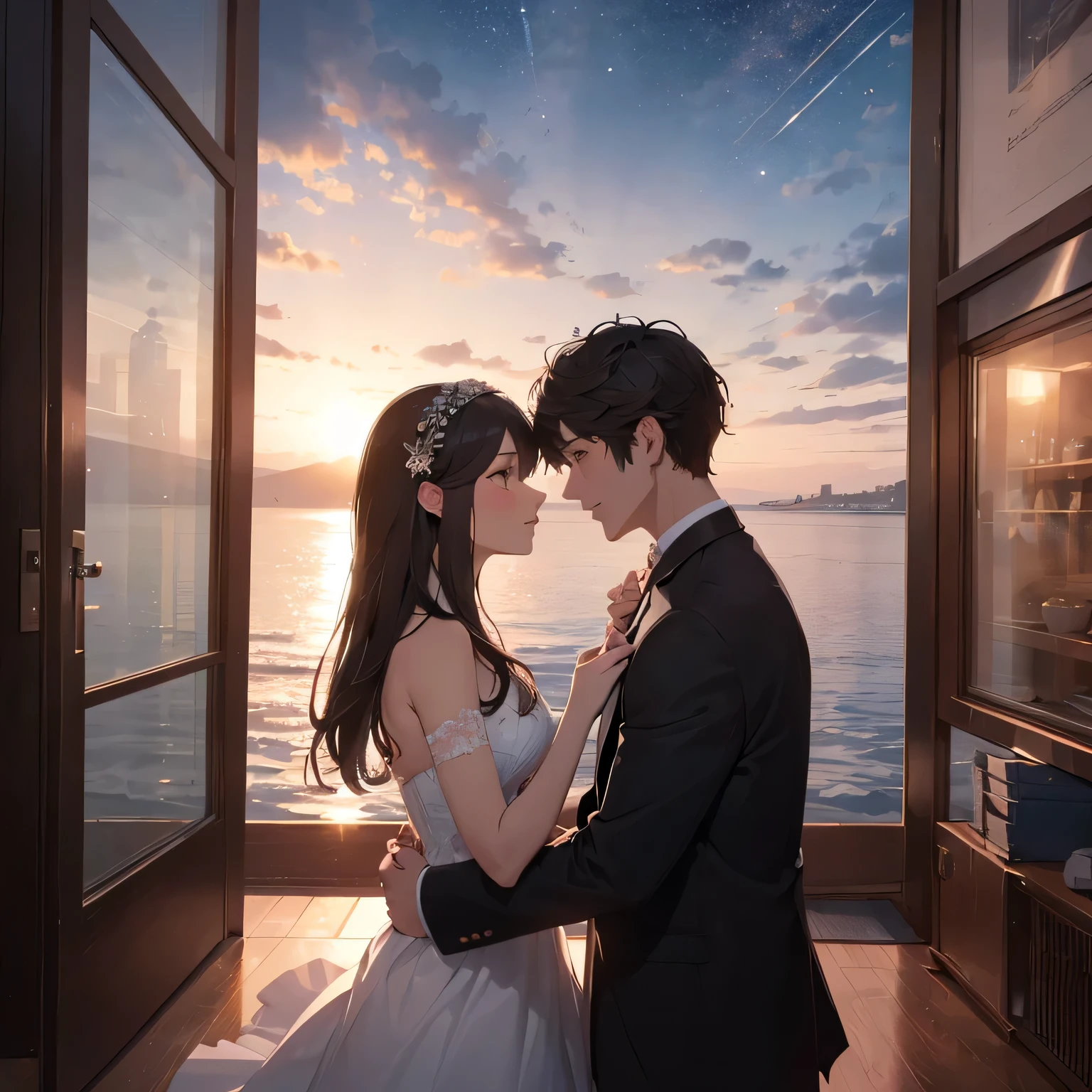 As the sun set in the west,
We knew our love was the best,
For in each other's arms we lay,
As the stars came out to play. 