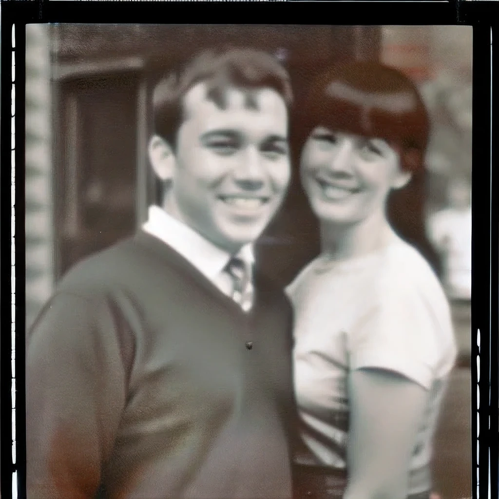 Last summer vacation, old black and white photos, memories of my girlfriend, polaroid photo