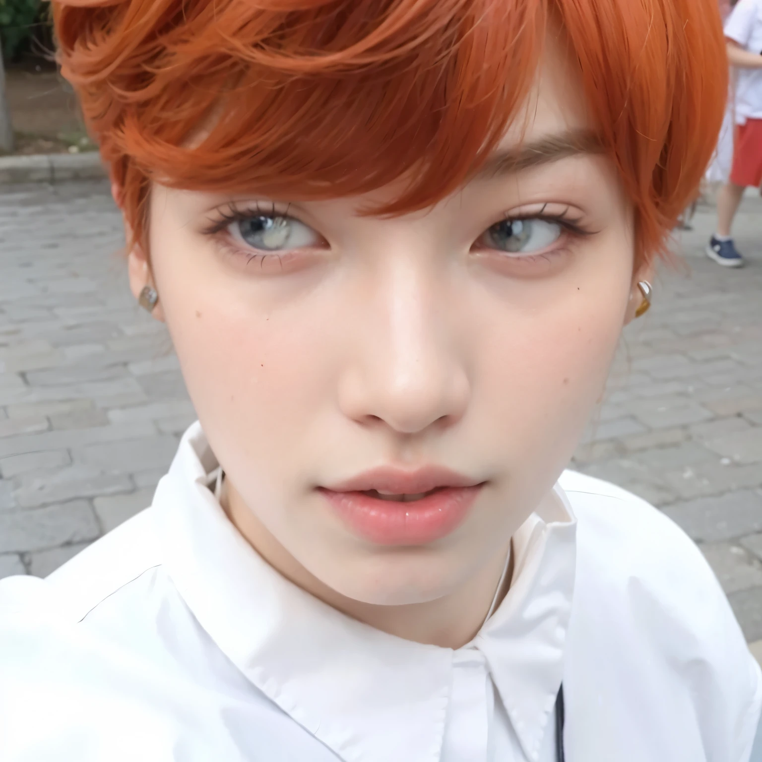 mulher arafa com cabelo colorido sentada em uma mesa, Jung Jaehyun, adorable and pale korean face, Ulzzang inteligente, Kim Doyoung, com cabelo curto, jossi do blackpink, Hong junho hyung, Tae June Kim, Ulzzang, o corte Hime, Jaeyeon Nam, xqc, Parque Jimin, cabelo curto platinado moleca