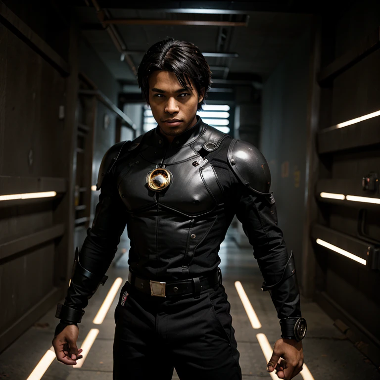 Anime Style Black Hero Mechanical Fist
