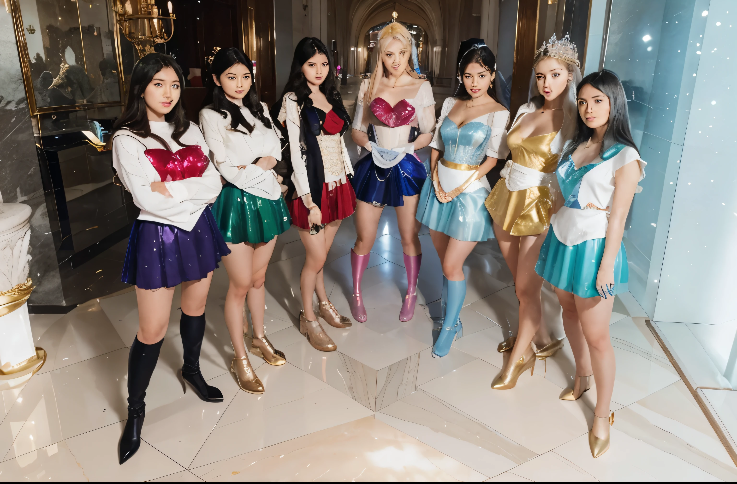 (Best quality, 8k, 32k, Masterpiece, UHD:1.2) "Imagine the stunning and ethereal Crystal Palace from the world of Sailor Moon. Describe an awe-inspiring palace made entirely of crystal, towering majestically in the center of Crystal Tokyo. The palace glows with a radiant, otherworldly light, reflecting and refracting the colors of the rainbow through its transparent walls and spires.
The architecture is a blend of futuristic design and regal elegance, with tall, slender towers that reach towards the sky and intricate detailing that glistens like diamonds. The main hall of the palace is a vast, open space with high ceilings and grand chandeliers made of crystal that cast shimmering light across the room. The floors are smooth and mirror-like, creating a sense of endless space and light.
Surrounding the palace are lush gardens filled with vibrant, otherworldly flora that bloom in the presence of the palace's magic. Fountains of crystal-clear water create soothing sounds, and pathways made of crystalline stones lead visitors through the gardens to the palace entrance.
Inside the palace, rooms are adorned with delicate crystal furnishings and soft, glowing light that creates a serene and peaceful atmosphere. The throne room, where Neo-Queen Serenity and King Endymion preside, is the heart of the palace, featuring a grand throne made of the purest crystal and surrounded by shimmering curtains and elegant décor.
Describe the daily life within the Crystal Palace, the activities of its royal inhabitants, and the interactions between the Sailor Guardians as they protect and govern Crystal Tokyo. Highlight the sense of peace, beauty, and magic that permeates the palace, making it a symbol of hope and prosperity in the Sailor Moon universe."