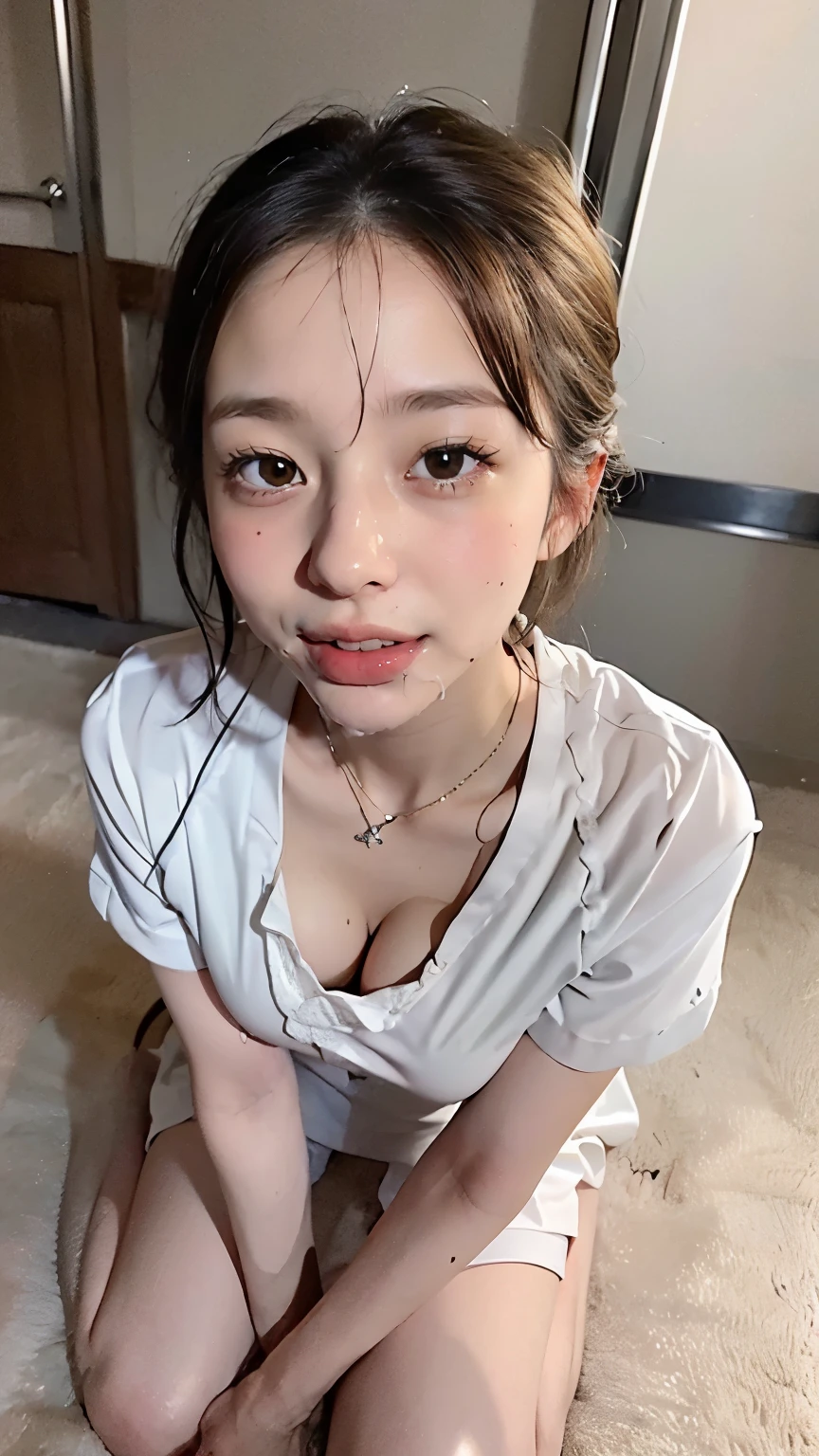 topless, , Light red, Clear cute big nipples, 　 (Breast milk:1.25), Straight bangs, Medium Hair、Shrine maiden, Nude, , 、Show your nipples properly from the front、Japanese high school girl like in the photo,　Pale-skinned girl, , , necklace, , , , ,, 8K, , Plain eyes、, realistic breasts, , realistic girl, beautiful girl、kawaii junior high ng, Brown Hair、Cheerleader、ribbon、(Cry:1.5), ｱｲﾄﾞﾙｽﾃｰｼﾞ, Nude, Showing teeth、Open your mouth wide