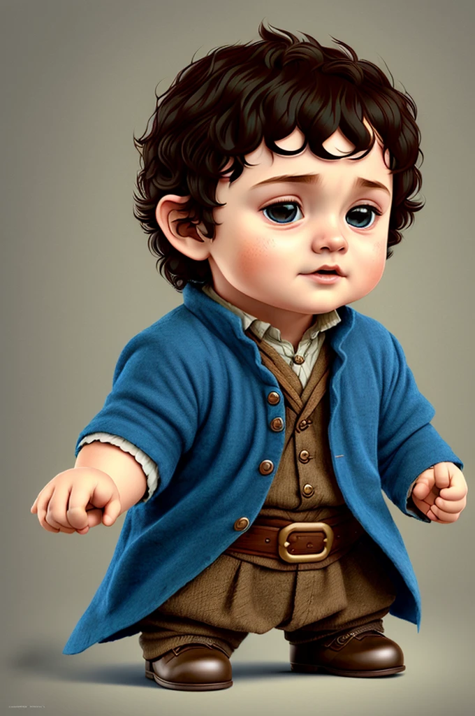 (CBZBB:1.25), The cutest Frodo Baggins baby illustration portrait, art station, Generate image processing_cartoon, 