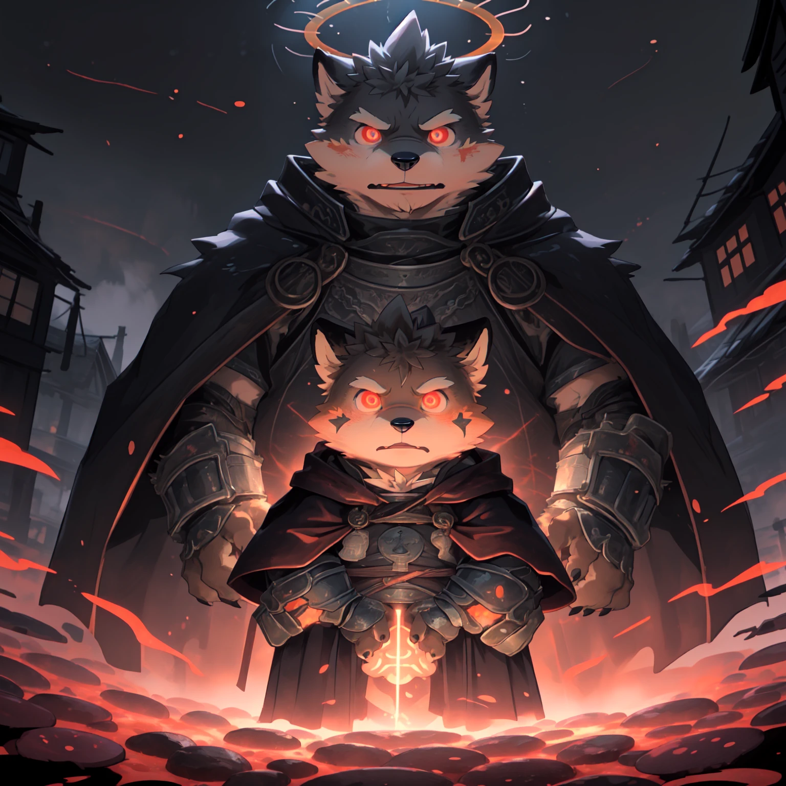 New Jersey 5 Furry,fox,(Solitary),child,Beautifully,Chubby,Orange plush fur,Cute face,Black eyebrows,(knight clothing, Cherry red long cape), high quality, (best quality,4k,8K,High resolution,masterpiece:1.2),Bright colors, (close up:1.5), author:Takemoto Arashi, By Camille, From milkytiger1145, by 69panda, Dark Souls boss style, Energy explodes around the body,(Red Halo:1.3),Bloodstained,Dynamic Lighting,Ominous atmosphere,Eerie fog,The existence of threats,Full of horror atmosphere,Dark and Tortured Souls, 8K wallpaper, yang08K, Looking at the audience with fierce eyes