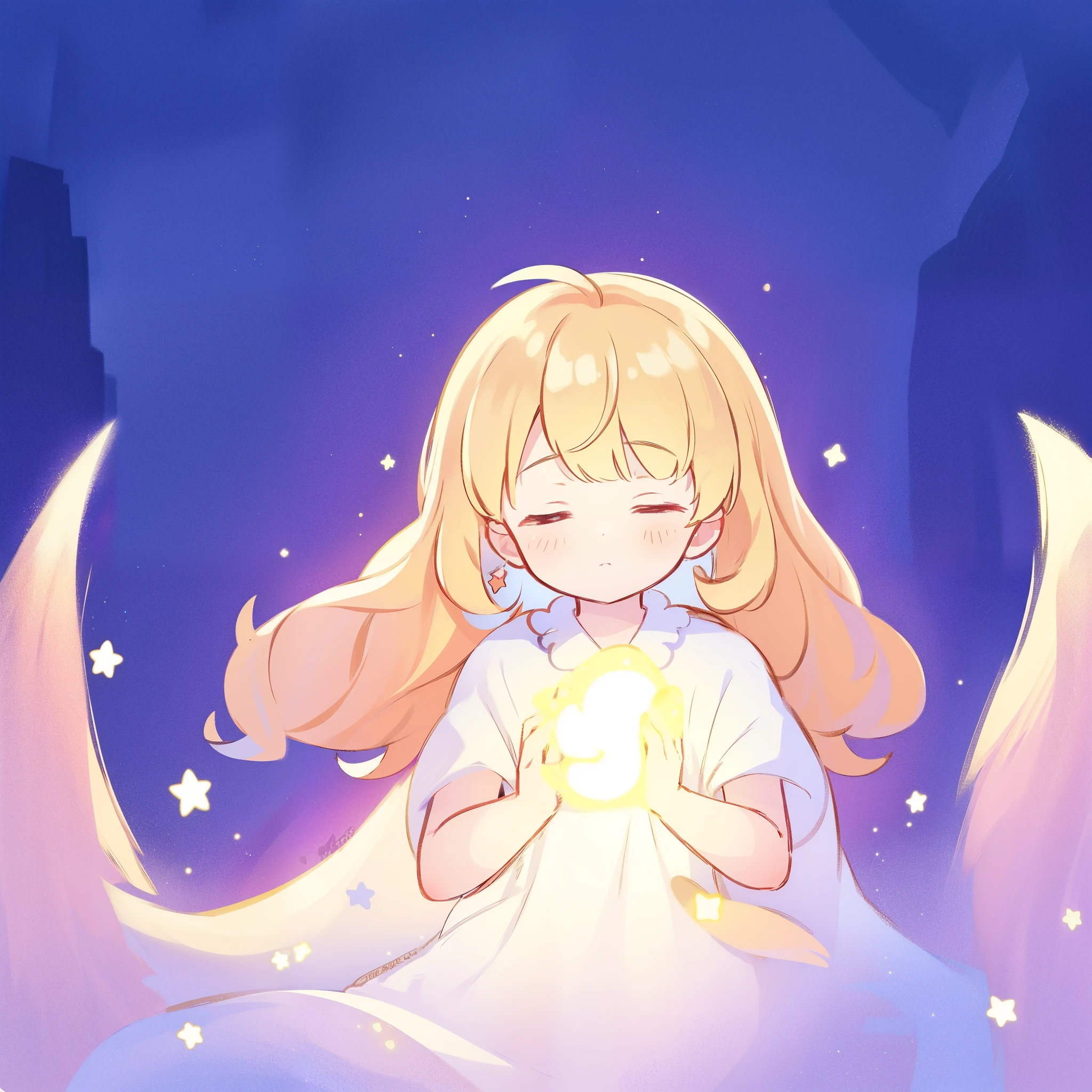 complex background, wishing star background, a woman wearing an ethereal mystical pink translucent dress that reflects the stars, dreamy, peaceful, serene composition, glowing stars, glowing, complex drawing, highly detailed, ethereal, starry night, midjourney style
