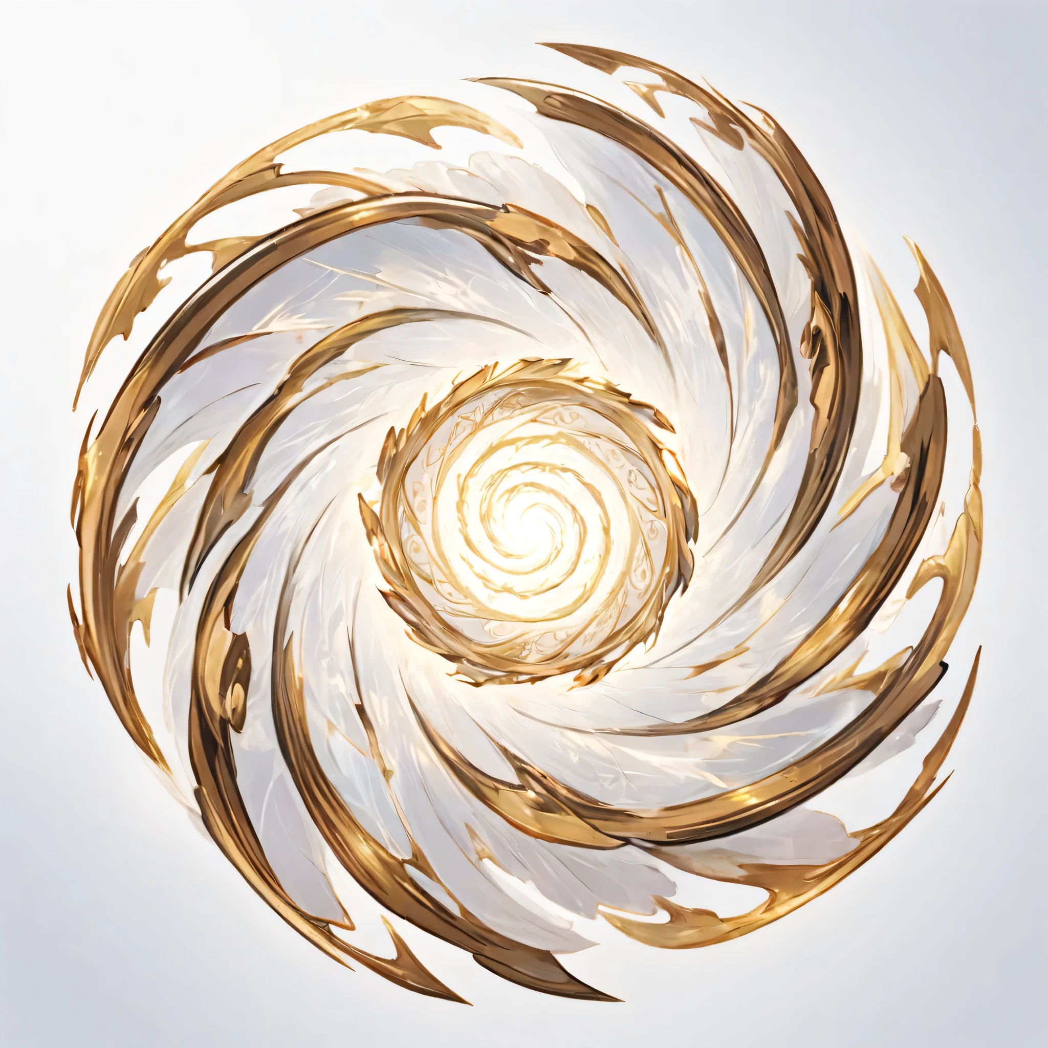 masterpiece, best quality, official art, dynamic white spiral icon for card game. The spiral should have depth, white background, 8k, anime-inspired style, no people, no weapons, no humans, no robots, no logo